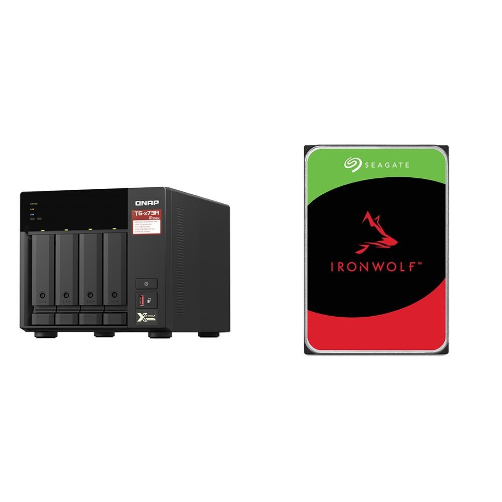 QNAP 威聯通〈鈔省價〉TS-453E-8G NAS伺服器+Seagate 那嘶狼10TB NAS硬