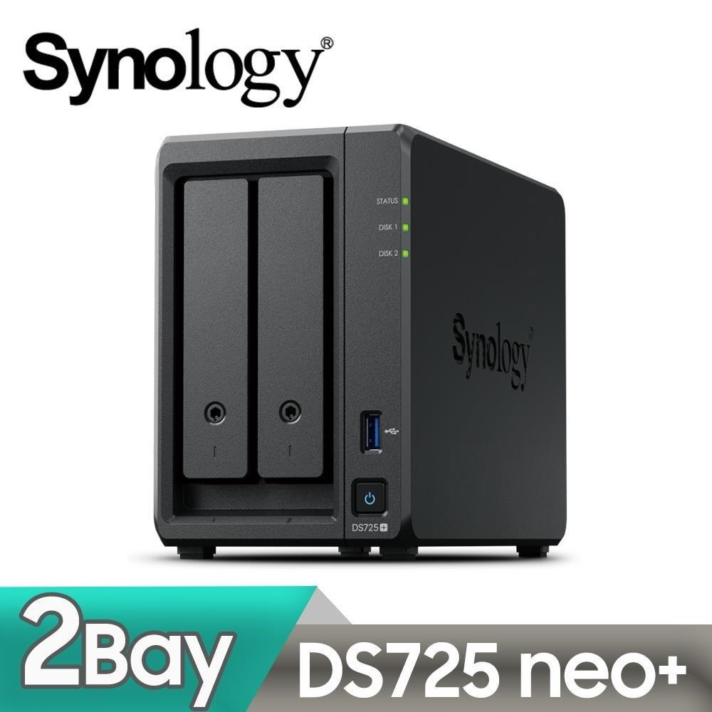 Synology 群暉 DS725neo+ (2Bay/AMD/4GB non ECC RAM) NAS 網路儲存伺服器
