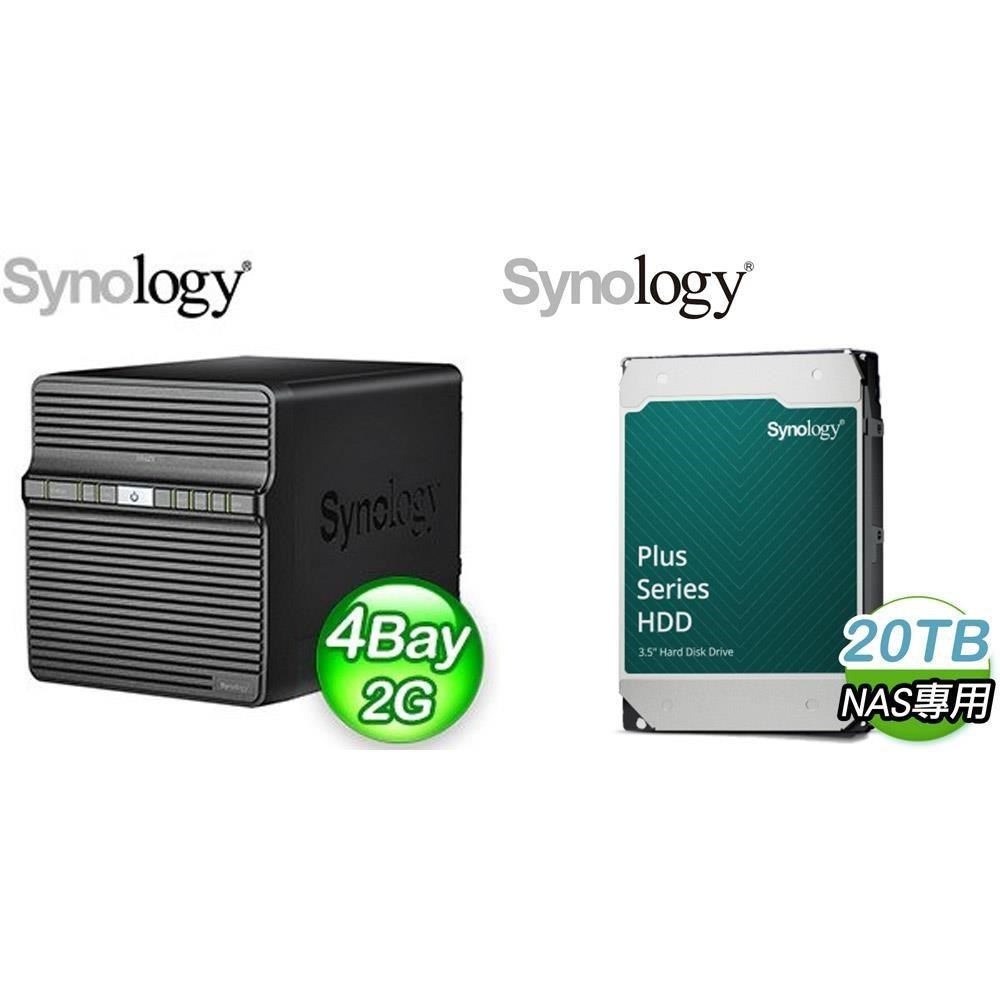Synology 群暉 〈鈔省價〉DS423 4Bay NAS+HAT3320 PLUS 20TB NAS硬碟(X2)