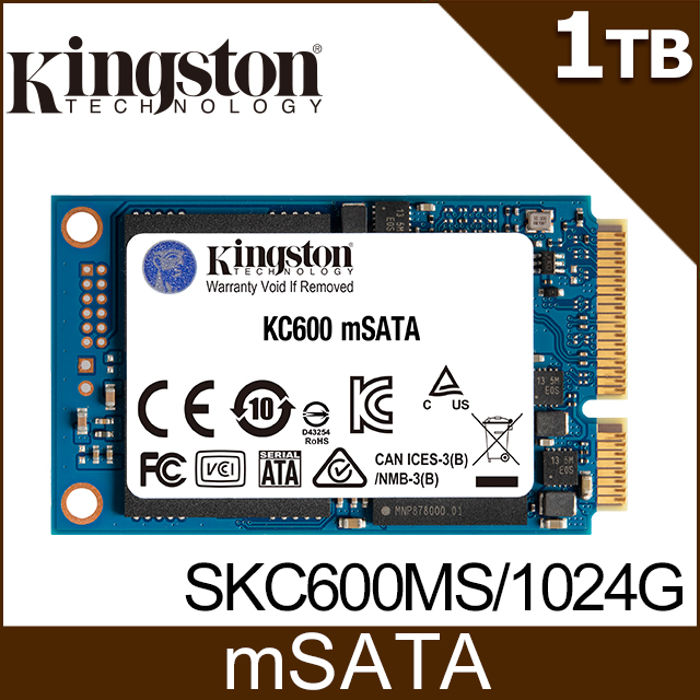 Kingston 金士頓KC600 512GB (mSATA) SSD 固態硬碟(SKC600MS/512G