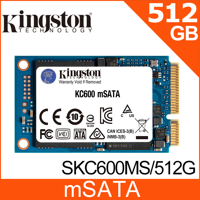 Kingston 金士頓KC600 512GB (mSATA) SSD 固態硬碟(SKC600MS/512G