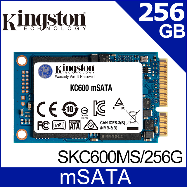 金士頓 Kingston KC600 (mSATA) 256GB SSD 固態硬碟 (SKC600MS/256G)