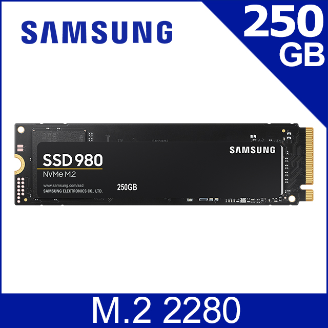 SAMSUNG 三星980 250GB NVMe M.2 2280 PCIe 固態硬碟(MZ-V8V250BW) - PChome 24h購物