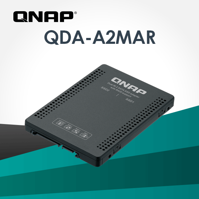 QNAP 威聯通 QDA-A2MAR 雙 M.2 SATA SSD 轉單 2.5 吋 SATA 硬碟轉接盒