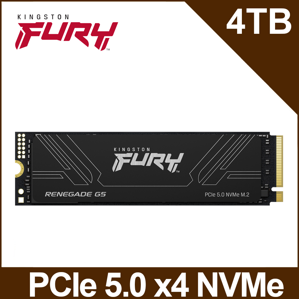 Kingston 金士頓 FURY Renegade G5 4TB PCIe 5.0 NVMe M.2 SSD (SFYR2S/4T0)(其他規格)