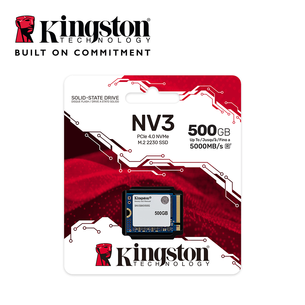 Kingston 金士頓 NV3 500GB M.2 2230 NVMe SSD 固態硬碟 (SNV3SM3/500G)