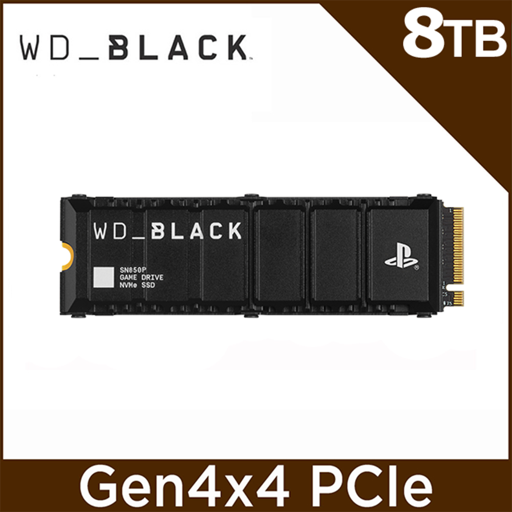 WD_BLACK黑標 SN850P 8TB M.2 NVMe PCIe SSD固態硬碟 OFFICIALLY LICENSED FOR PS5