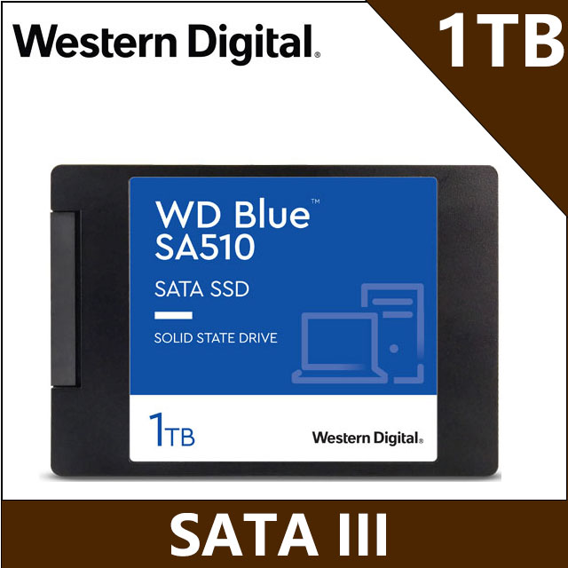 WD 威騰Blue藍標SA510 1TB 2.5吋SATA SSD固態硬碟(WDS100T3B0A