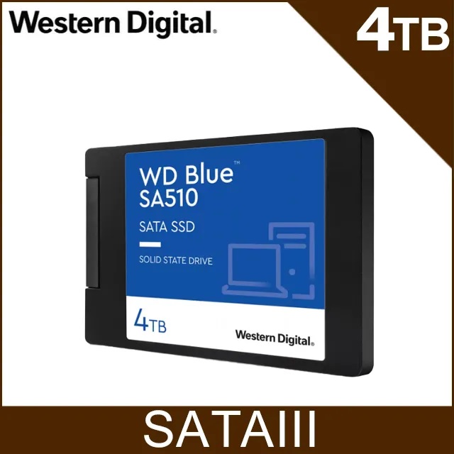 WD 威騰 藍標 SA510 4TB 2.5吋 SATA SSD固態硬碟(WDS400T3B0A)
