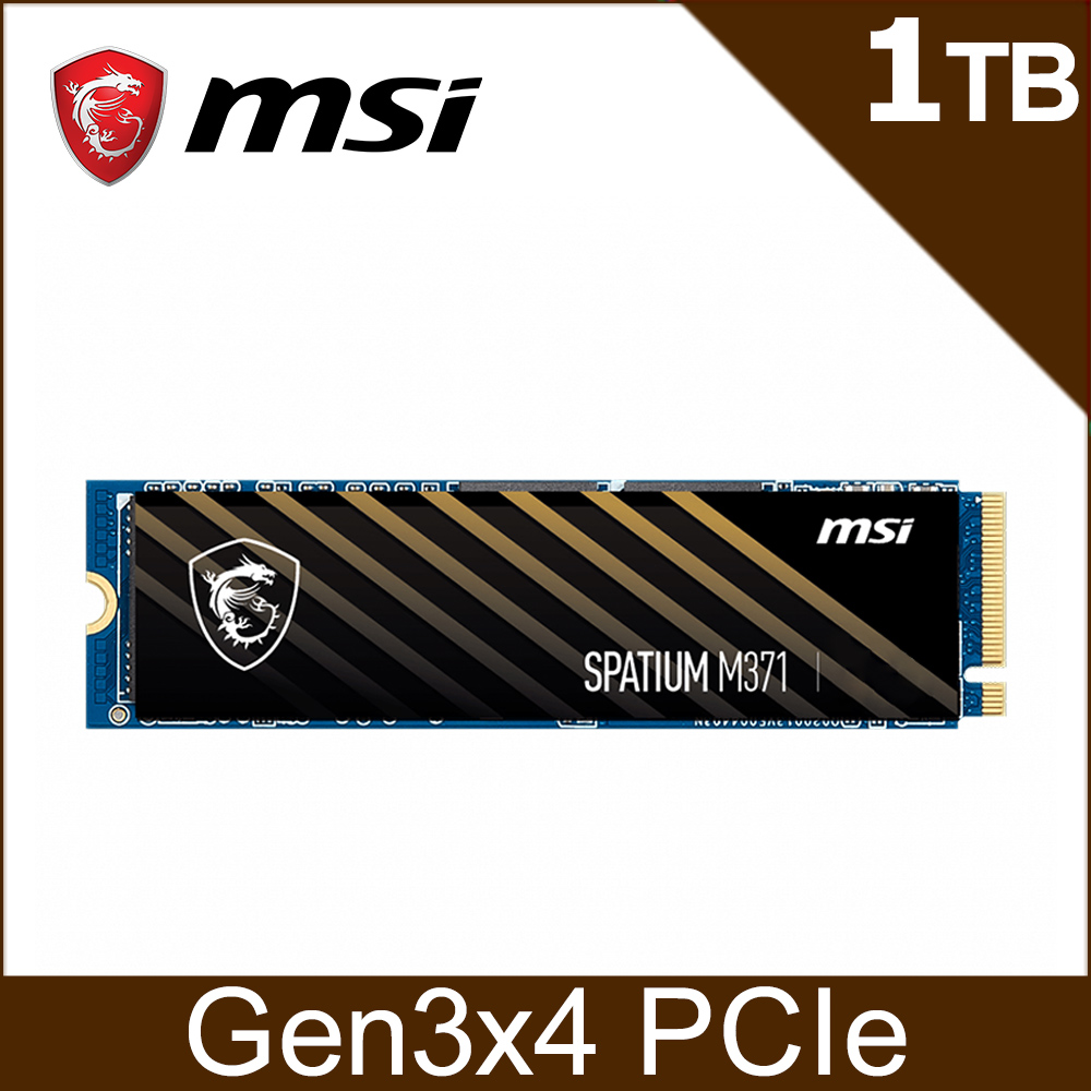 MSI 微星SPATIUM M371 1TB NVMe M.2 SSD - PChome 24h購物