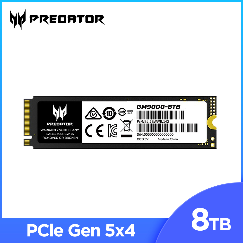 ACER 宏碁 Predator GM9000 8TB M.2 2280 PCIe Gen5 SSD固態硬碟