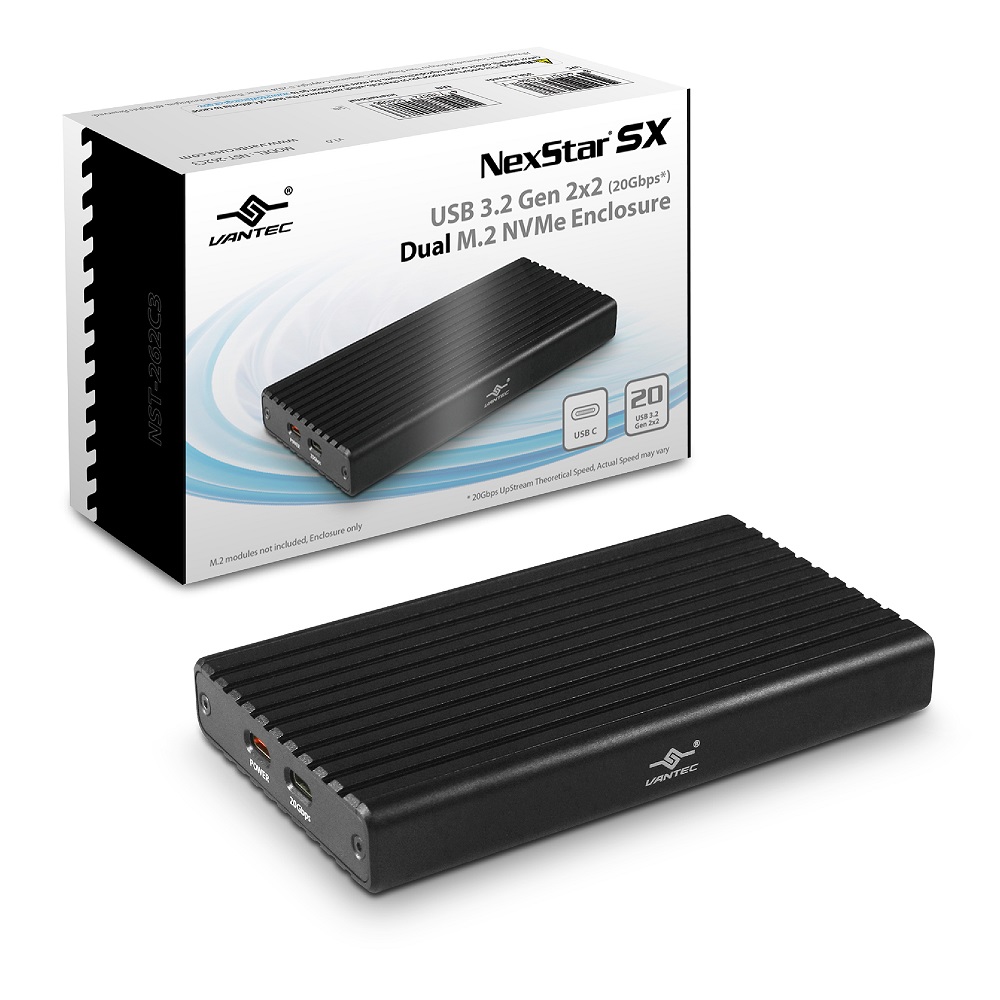 NexStar SX 雙 M.2 NVMe SSD USB 3.2 Gen2x2 (20Gbps) 外接盒(NST-262C3)