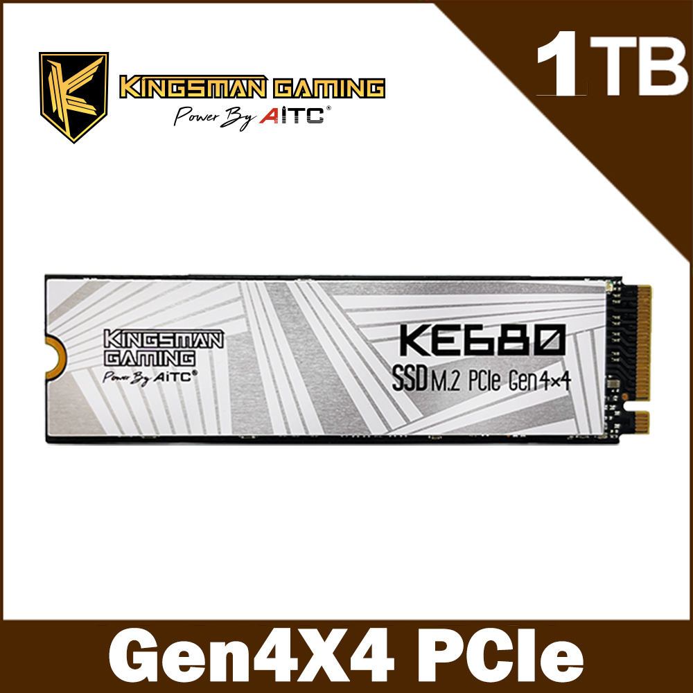 AITC 艾格 KINGSMAN KE680 1TB M.2 PCIe NVMe Gen4x4 SSD固態硬碟
