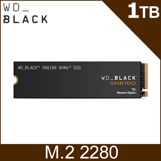 WD 威騰 WD_BLACK黑標 SN8100 1TB Gen5 NVMe PCIe SSD固態硬碟 (WDS100T1X0M)