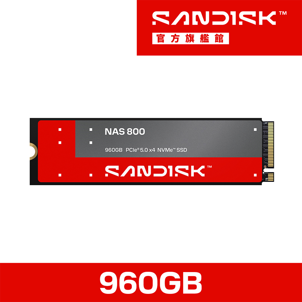 SanDisk 晟碟 NAS 800 NVMe SSD 960GB(公司貨)
