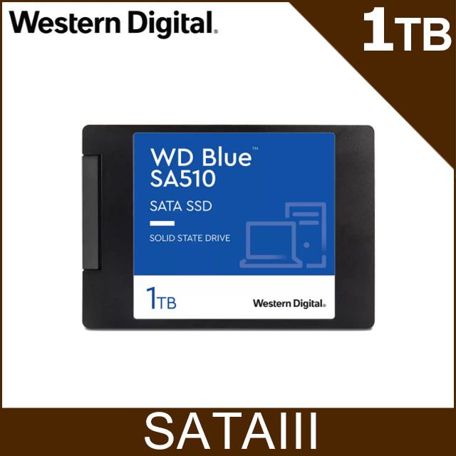 WD 威騰Blue藍標SA510 1TB 2.5吋SATA SSD固態硬碟(WDS100T3B0A