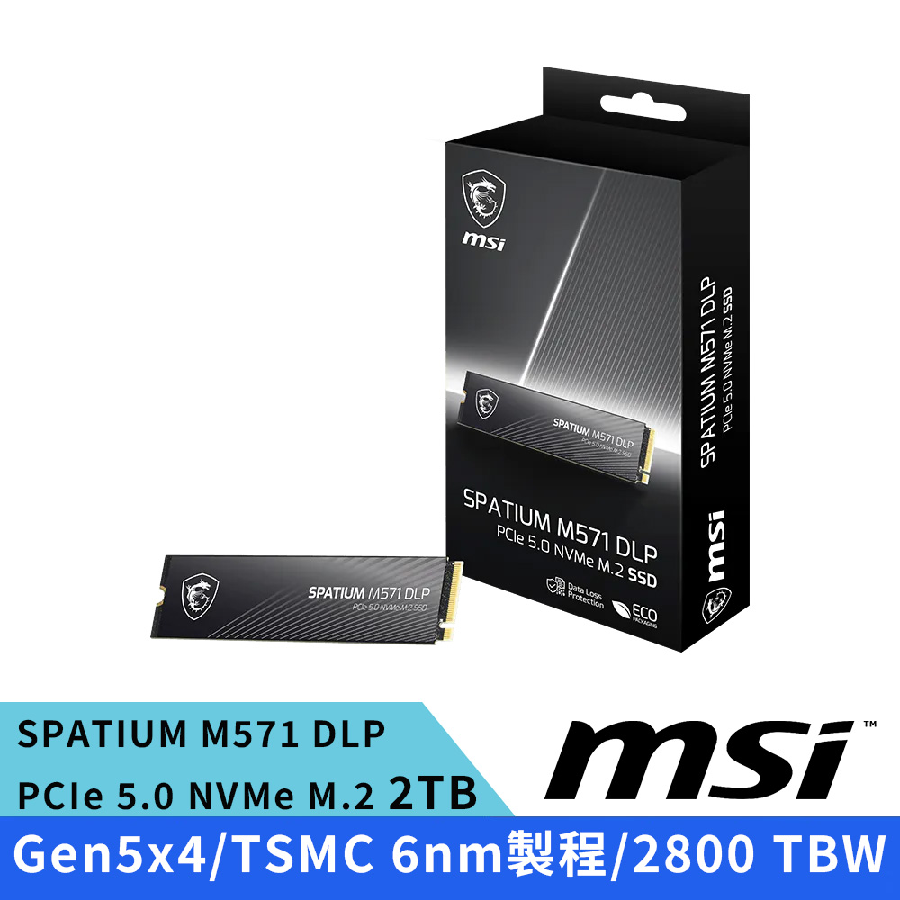 MSI 微星SPATIUM M560 1TB PCIe 5.0 NVMe M.2 SSD - PChome 24h購物