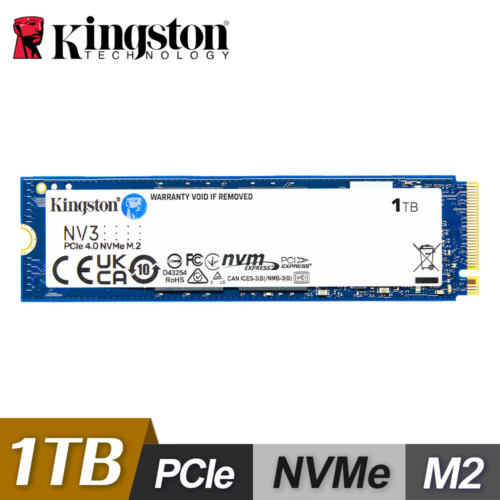 Kingston 金士頓 NV3 1TB Gen4 PCIe SSD 固態硬碟