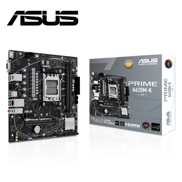 【C+M套餐】ASUS PRIME-A620M-K-CSM 主機板 + AMD R7-7800X3D 處理器