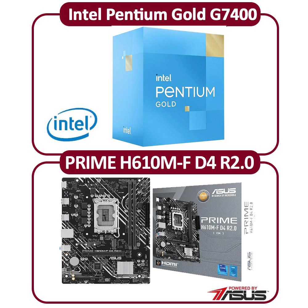 ASUS 華碩Intel 14代I5-14400 十核CPU+華碩H610M-F D4 R2.0-CSM 主機板