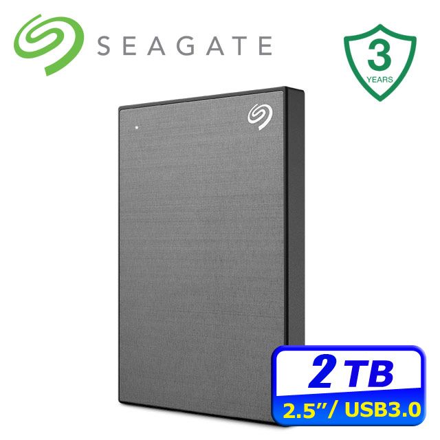 使用極少 Seagate HDD 2TB 2台 計4TB 正常動作品 Seagate 希捷One Touch 2TB 輕薄行動硬碟-太空灰(STKY2000404
