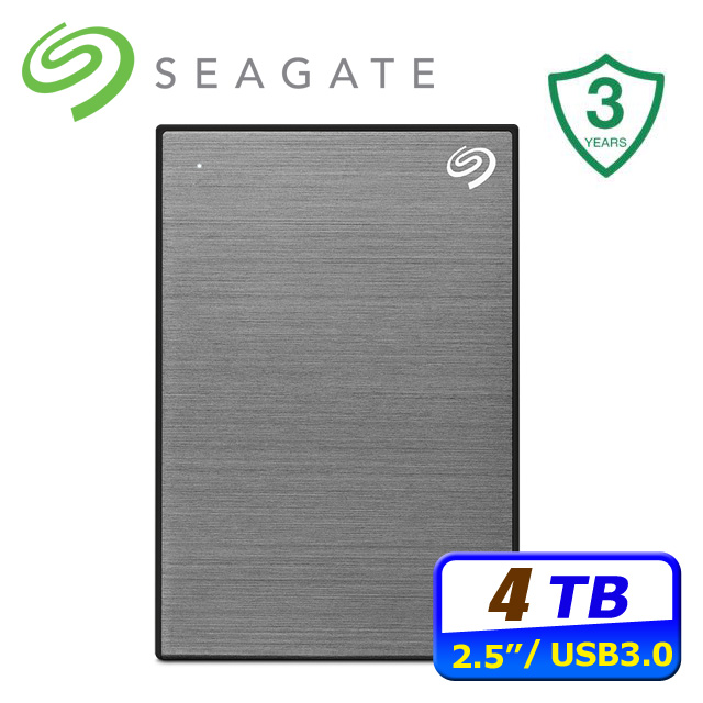 Seagate 希捷One Touch 4TB 輕巧行動硬碟-太空灰(STKZ4000404