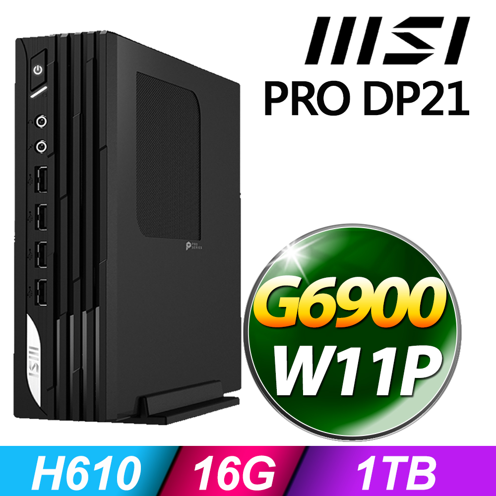 PRO DP21系列 - 奔騰處理器 - 16G記憶體 / 1TB SSD / Win11 專業版電腦 (G6900)