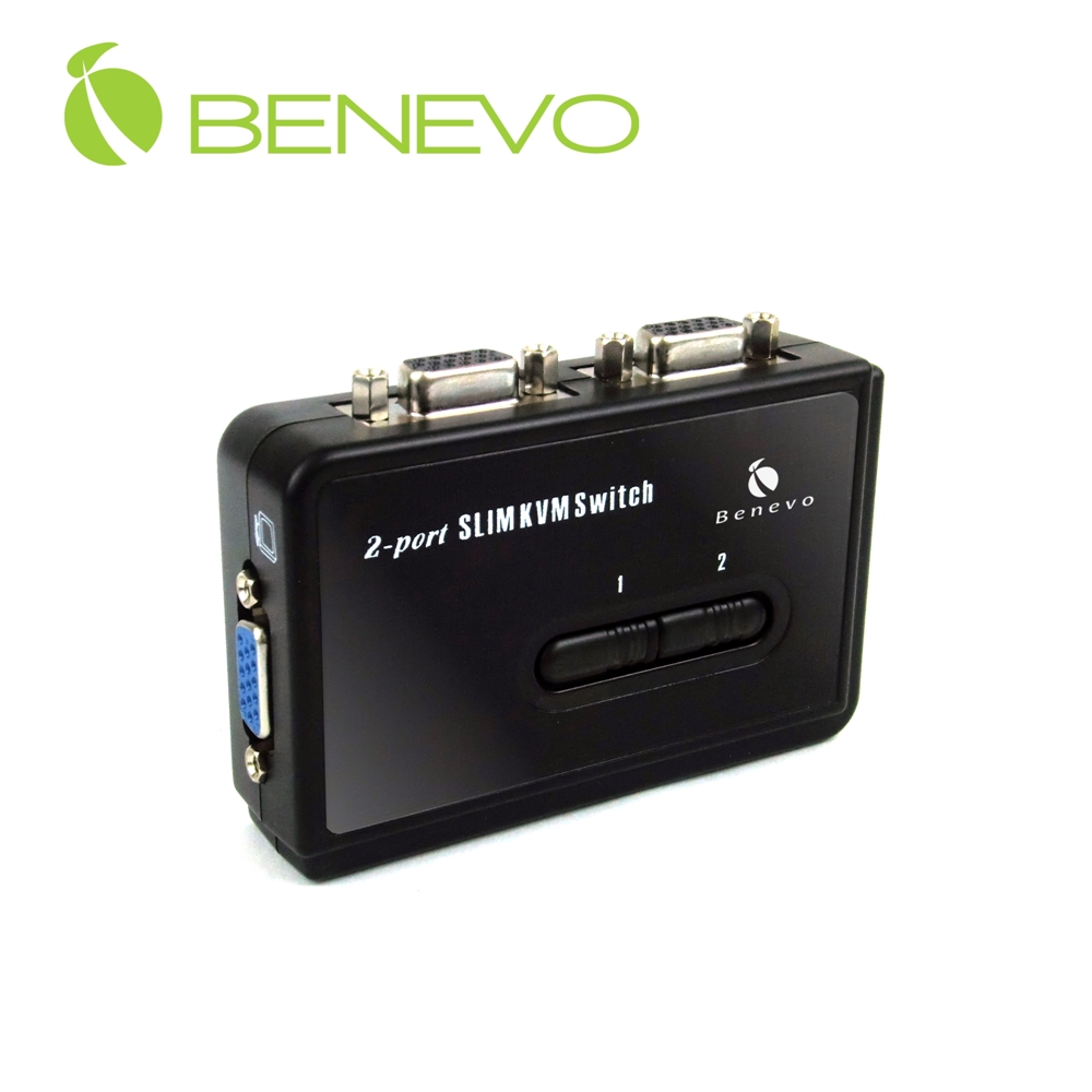 BENEVO桌上型 2埠USB VGA KVM多電腦切換器
