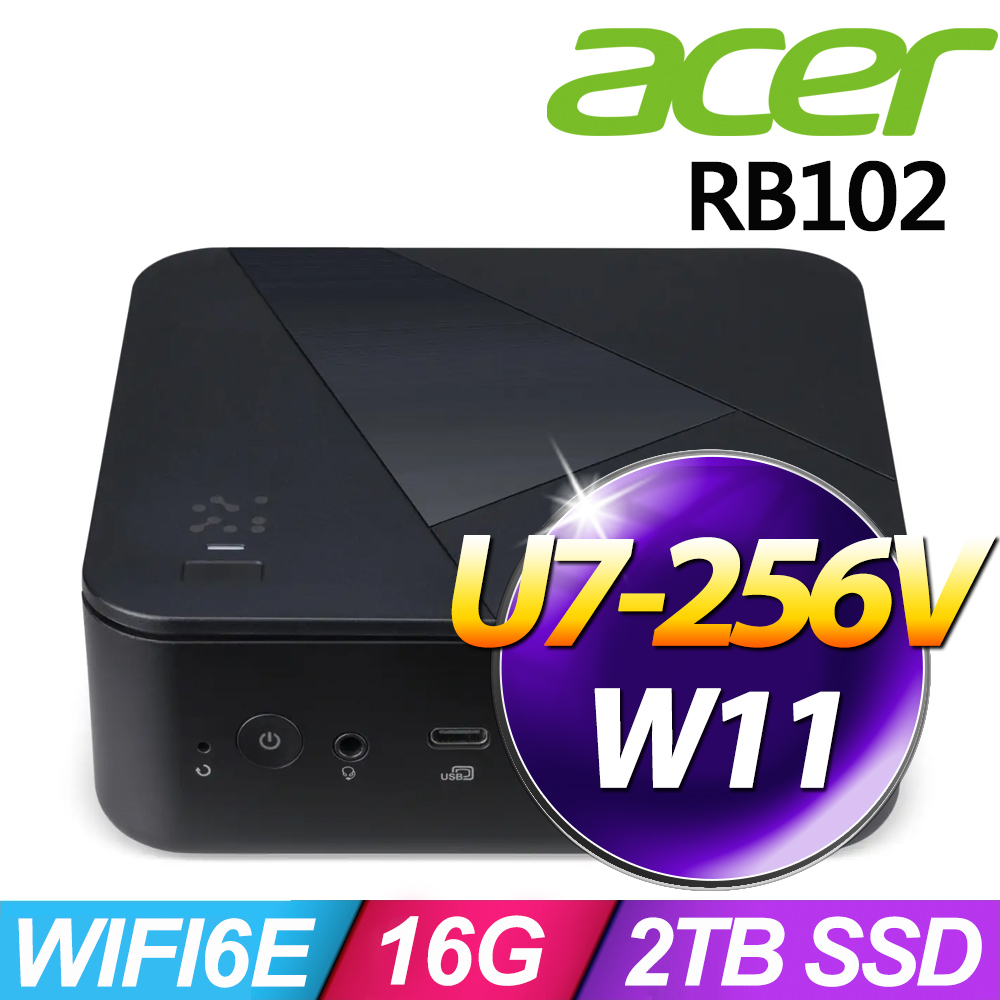 ACER 宏碁 Revo Box RB102 AI系列 - Ultra 7處理器 - 16G記憶體 / 2TB SSD / Win11 家用版電腦