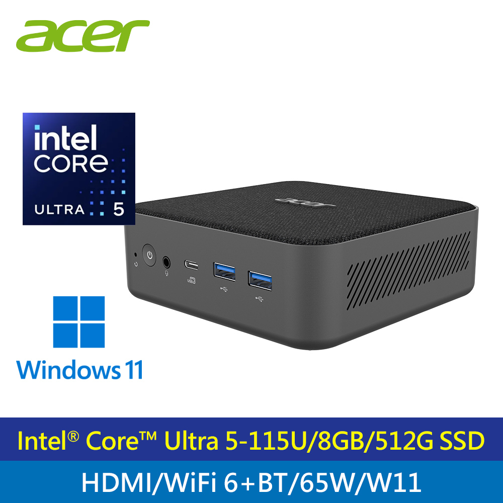 ACER 宏碁 RB102 U5-115U/8G/512G/W11 迷你電腦