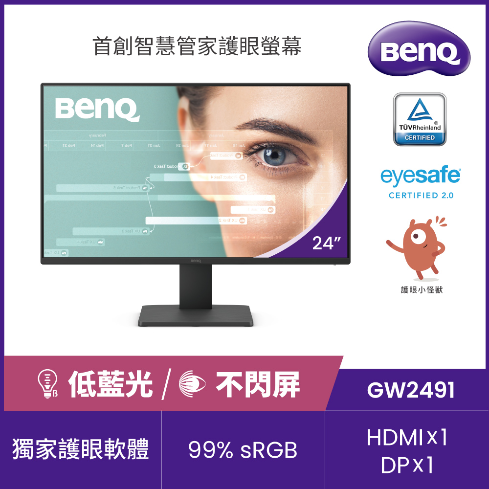 GW2491 護眼螢幕(24型/FHD/HDMI/DP/IPS)