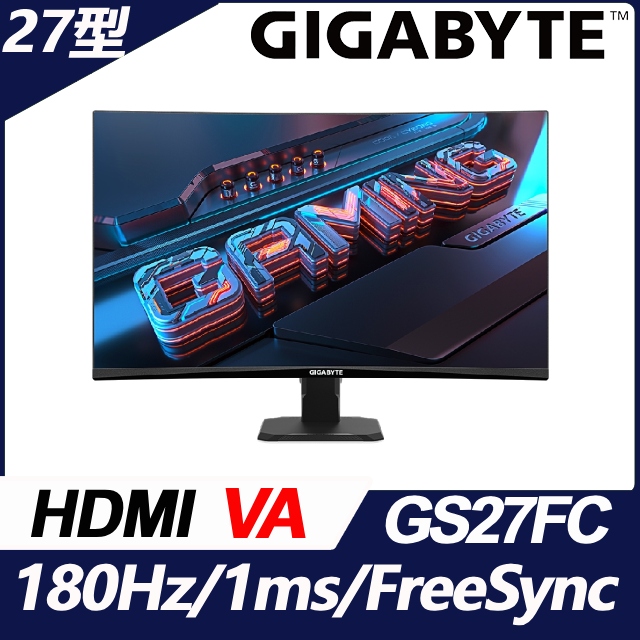 GS27FC 曲面電競螢幕(27型/FHD/180hz/1ms/VA)