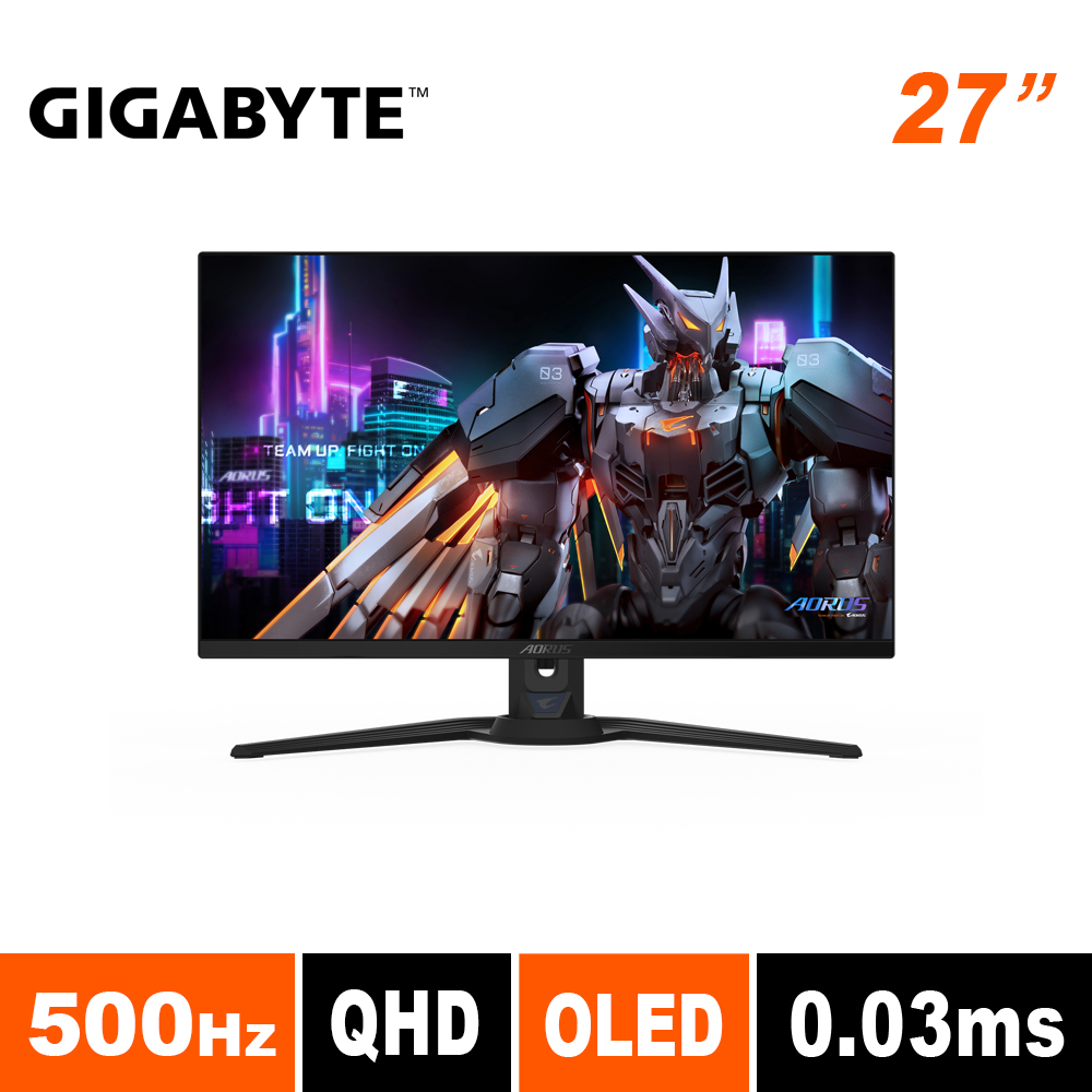 GIGABYTE 技嘉 FO27Q5P 27型 電競螢幕(27型/2K/QHD/500Hz/0.03ms/QD-OLED/DP2.1/HDMI2.1)（其他規格）