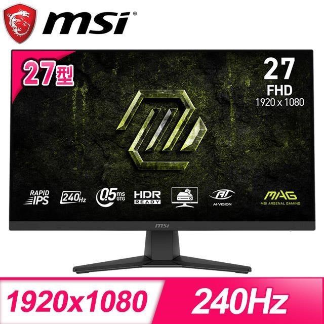 MSI 微星 MAG 272F X24 27型 240Hz 0.5ms 電競螢幕(DP/HDMI)