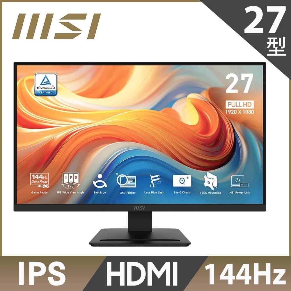 MSI 微星 PRO MP273L E14 美型螢幕(27型/FHD/HDMI/IPS/144Hz/1ms) 福利品