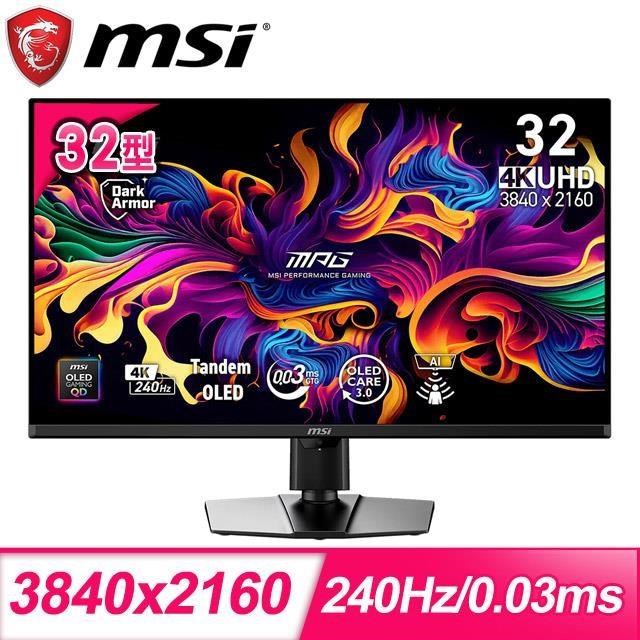 MSI 微星 MPG 322UR QD-OLED X24 32型 240Hz 0.03ms QD-OLED電競螢幕