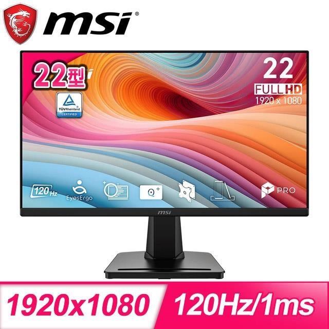 MSI 微星 PRO MP225 E12L 22型 120Hz IPS螢幕(D-Sub/HDMI)
