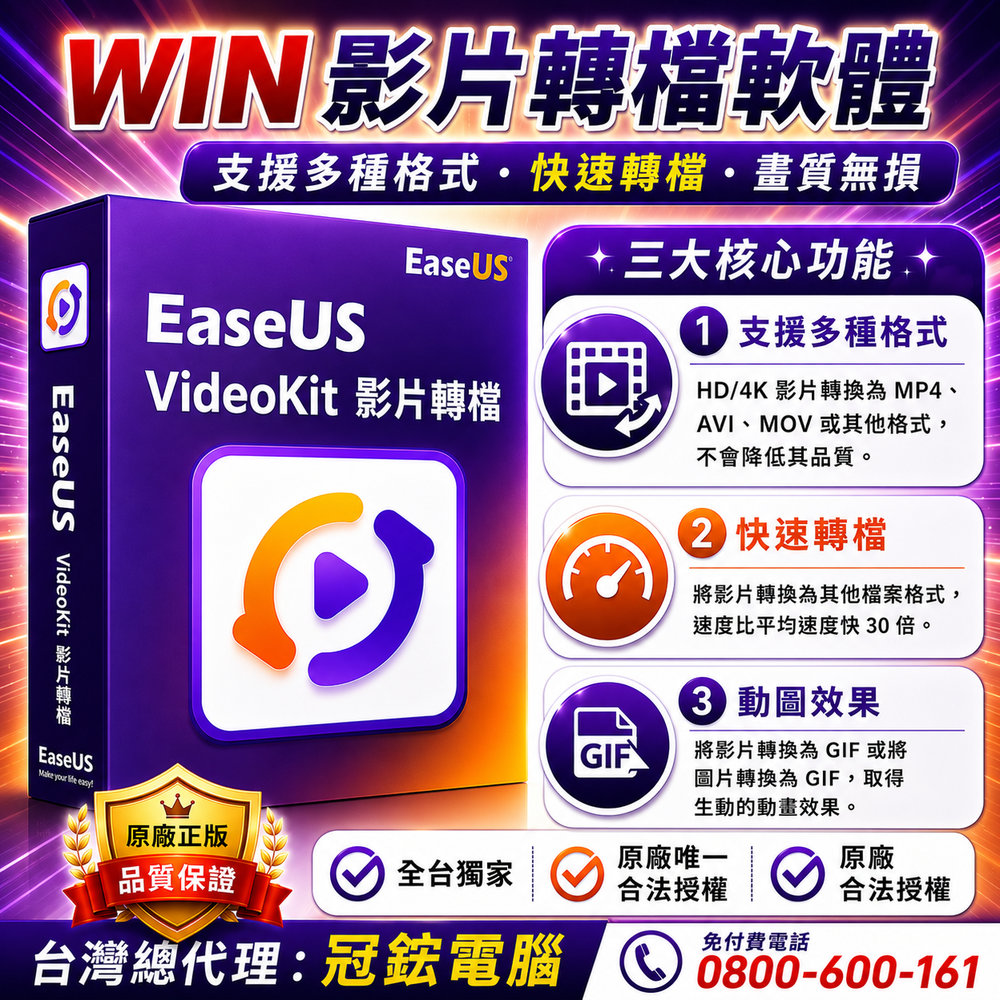 EaseUS VideoKit 4K影片轉檔軟體