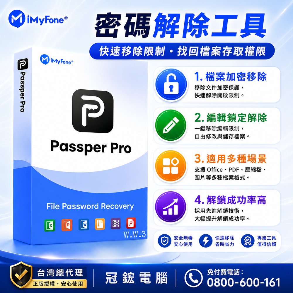 iMyFone Passper Pro(終身版)台灣總代理-冠鋐電腦