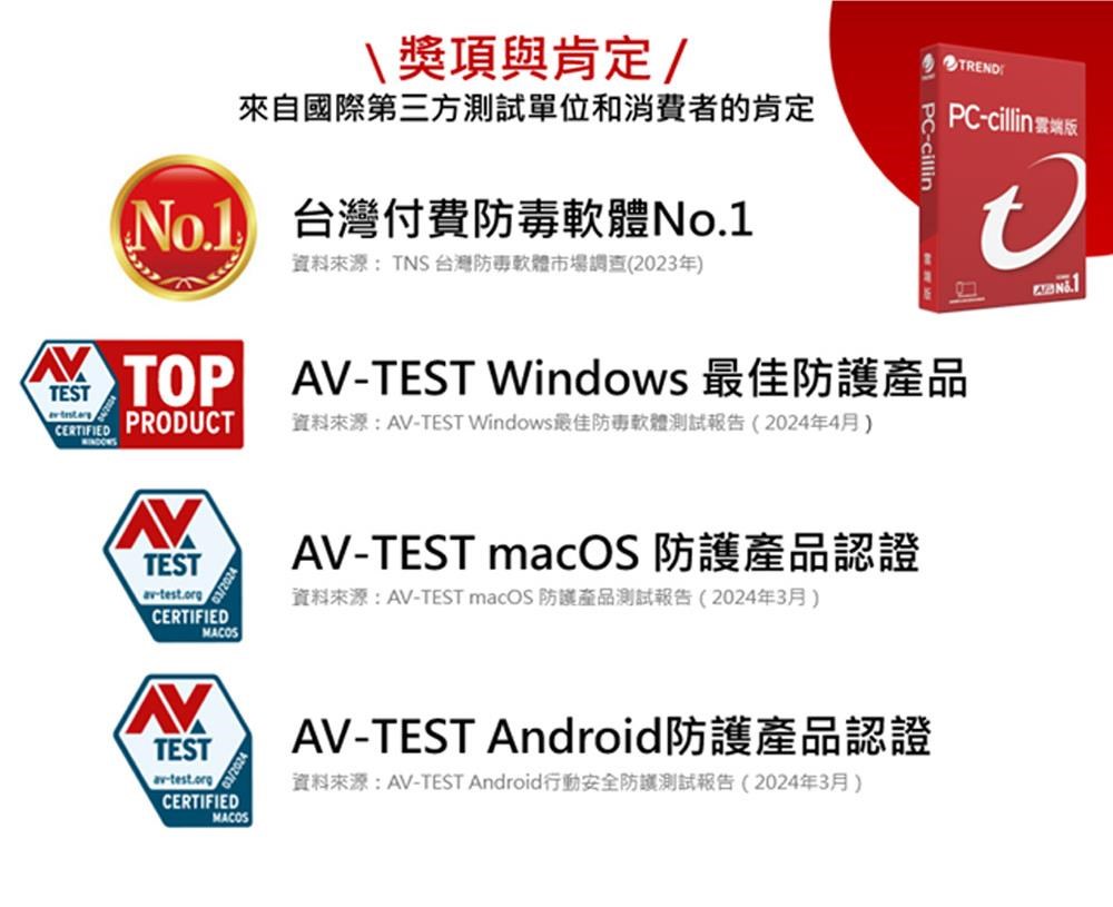 PC-cillin 趨勢PC-cillin 雲端版防毒軟體《三年一台標準盒裝》 - PChome 24h購物