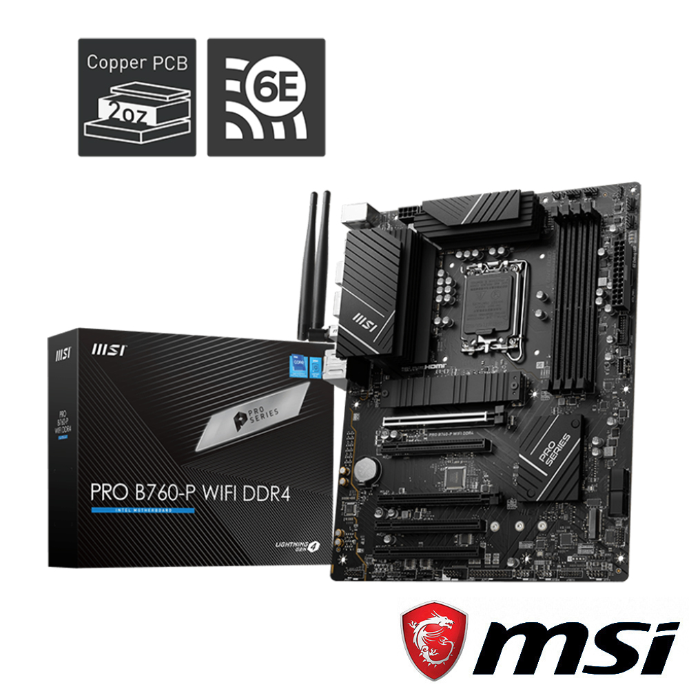 MSI 微星 PRO B760-P WIFI DDR4 主機板