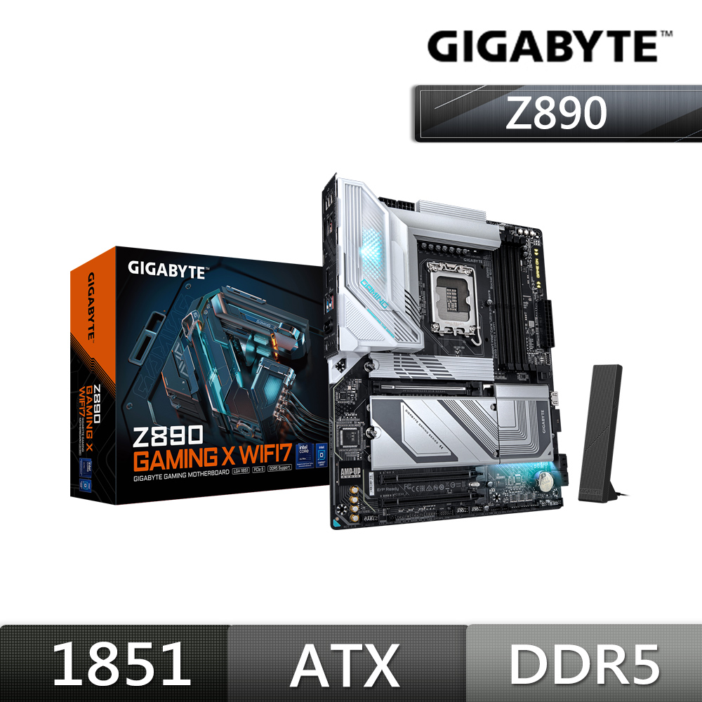 技嘉 Z890 GAMING X WIFI7 主機板 + Intel Core Ultra 5 250KF Plus 處理器 盒裝