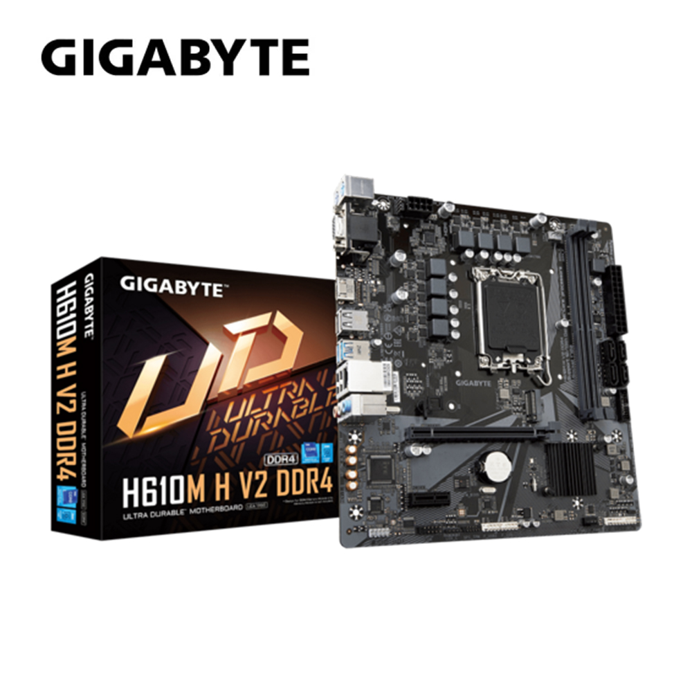 GIGABYTE 技嘉 H610M H V2 DDR4 主機板+Intel i3-14100F【4核/8緒】
