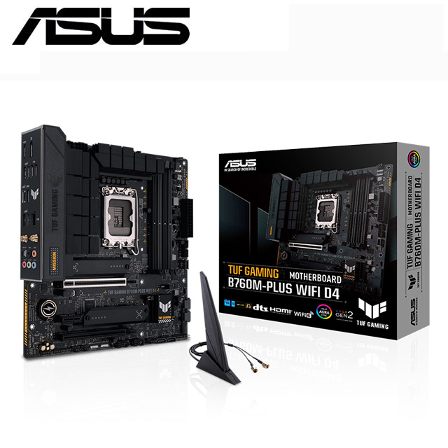 C+M超值組】 ASUS TUF GAMING B760M-PLUS WIFI D4 主機板+ Intel Core