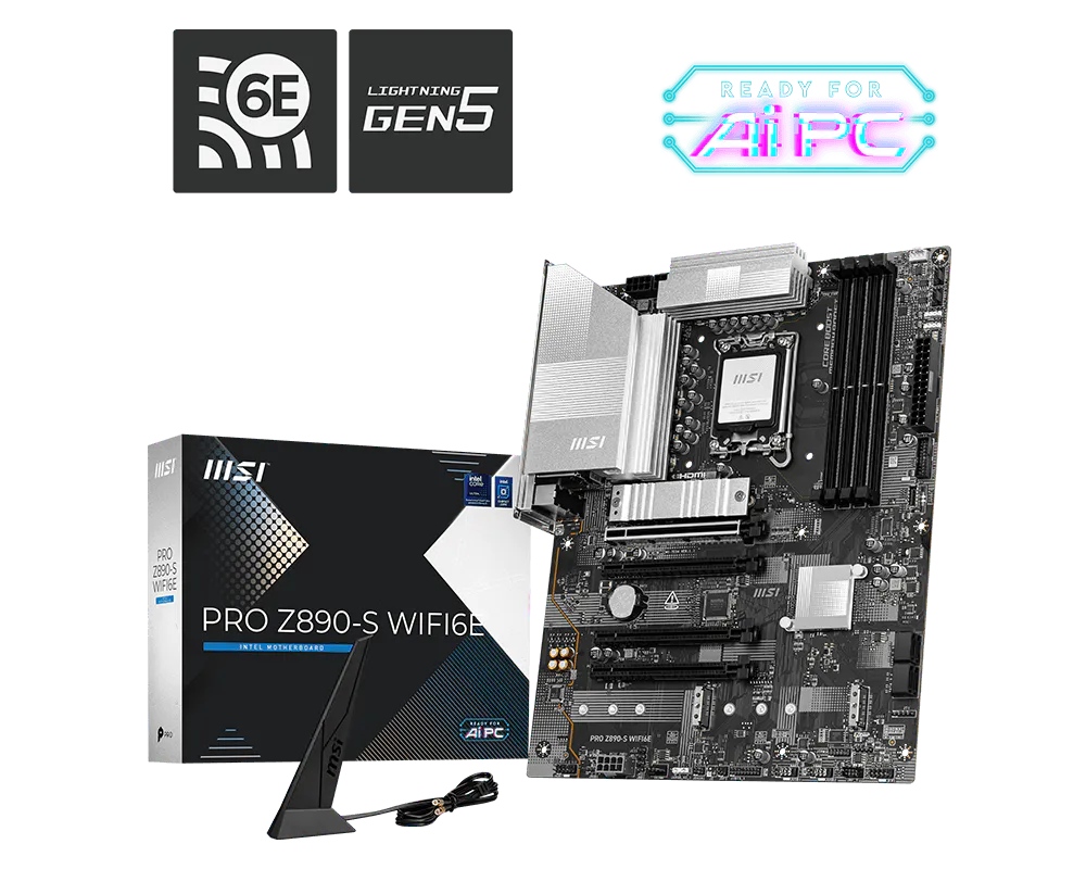 【C+M超值組】微星 PRO Z890-S WIFI6E 主機板 + Intel Core Ultra 5 250KF Plus 盒裝處理器
