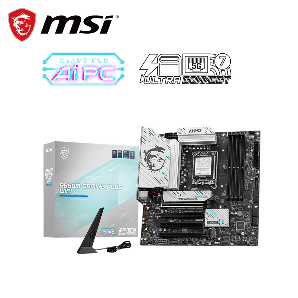 MSI 微星 B860M GAMING PLUS WIFI 主機板+Intel Core Ultra 5 245KF+微星 MAG CORELIQUID A13 360 水冷風扇