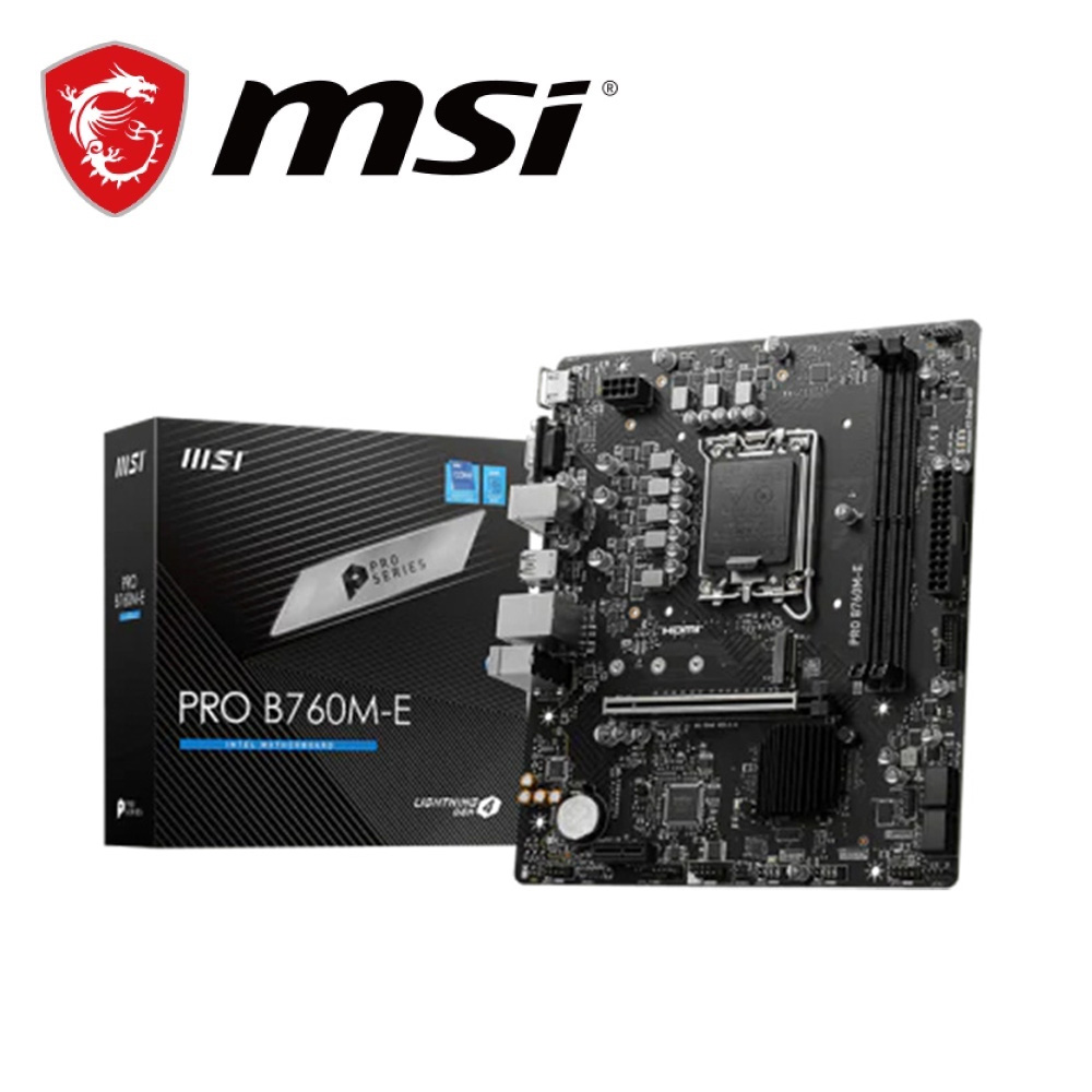 MSI 微星 PRO B760M-E D5 主機板+DarkFlash GD108 奶咖 雙模機械鍵盤
