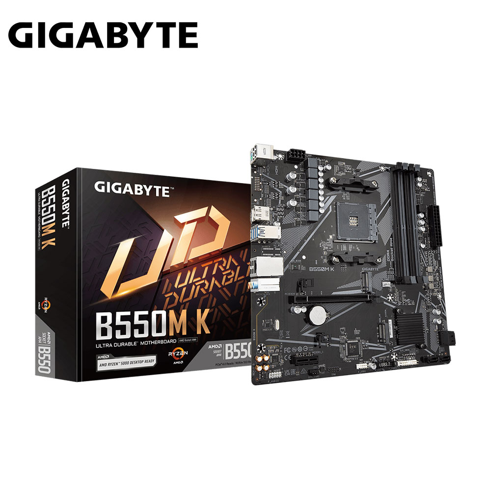 【C+M超值組】技嘉 B550M K AMD主機板 + AMD Ryzen 5-5600X MPK 3.7GHz 6核心 處理器
