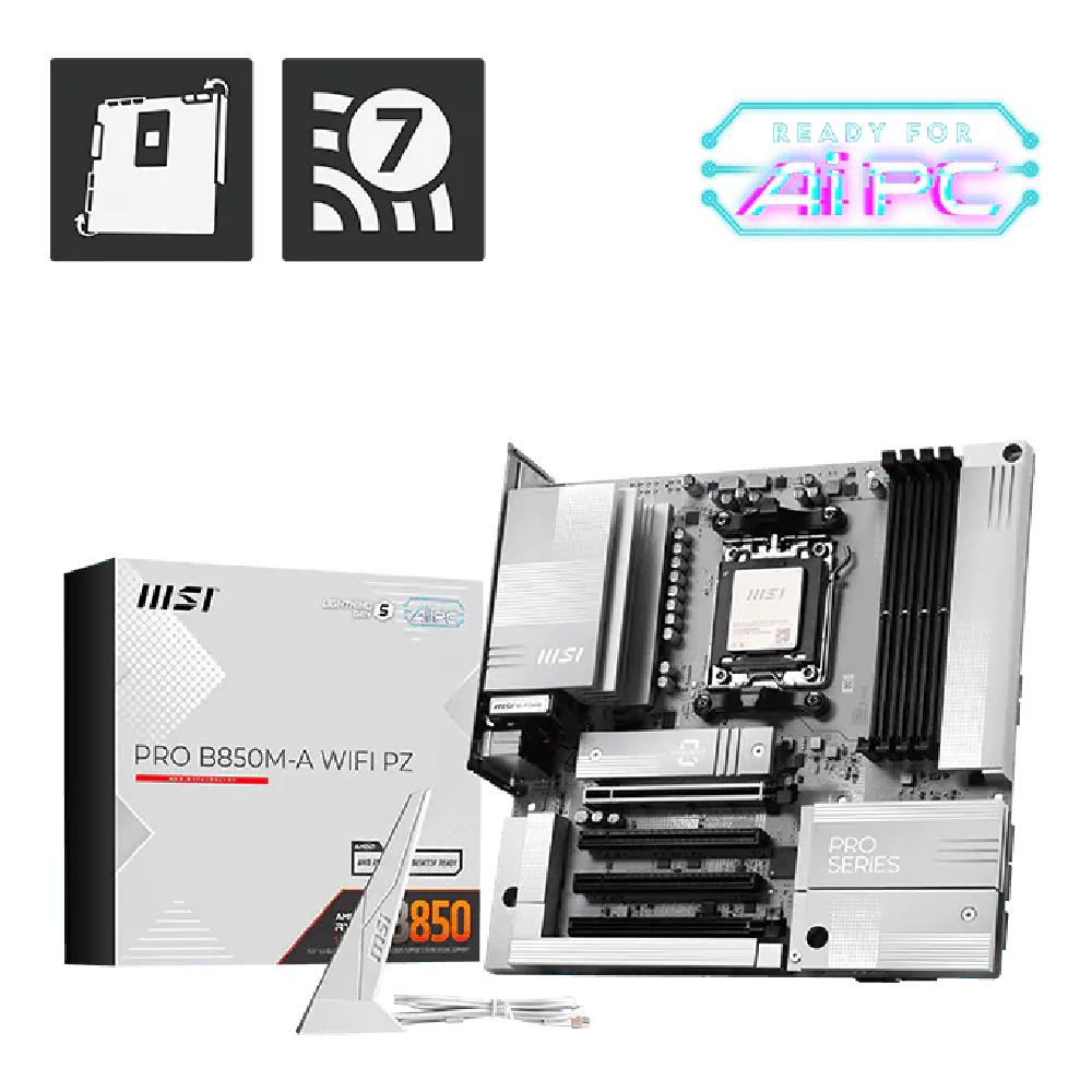MSI 微星 PRO B850M-A WIFI PZ 主機板 + AMD Ryzen 5-8600G 4.3GHz 6核心 中央處理器