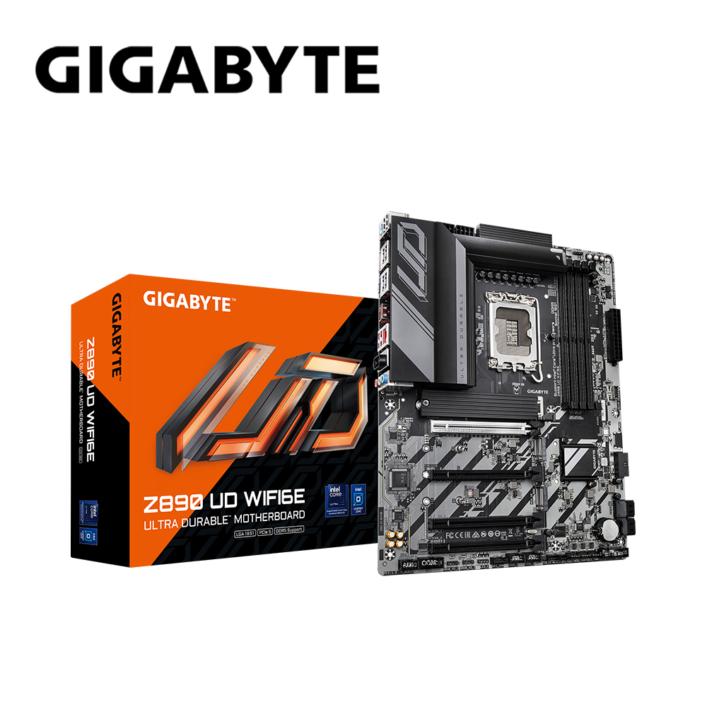 GIGABYTE 技嘉 Z890 UD WIFI6E DDR5 主機板+美光 PRO D5 16G 6000 超頻 黑散熱片